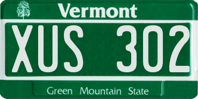 VT license plate XUS302