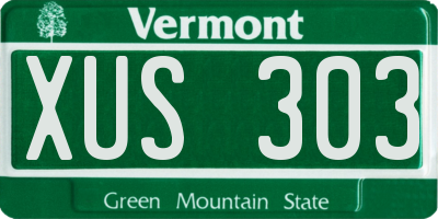 VT license plate XUS303