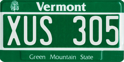 VT license plate XUS305
