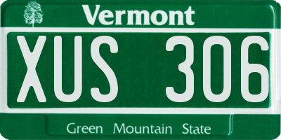 VT license plate XUS306