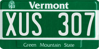 VT license plate XUS307