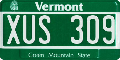 VT license plate XUS309