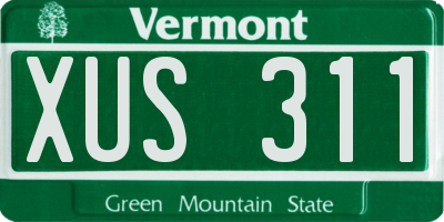 VT license plate XUS311