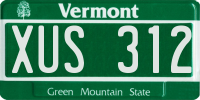 VT license plate XUS312