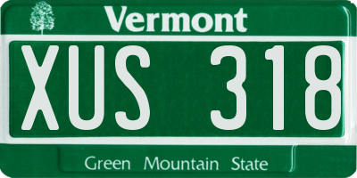 VT license plate XUS318