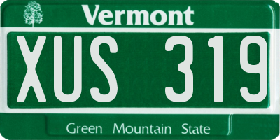 VT license plate XUS319