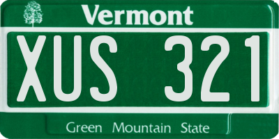 VT license plate XUS321