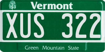 VT license plate XUS322
