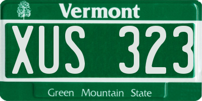 VT license plate XUS323