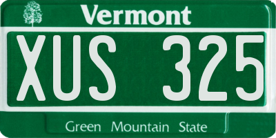 VT license plate XUS325