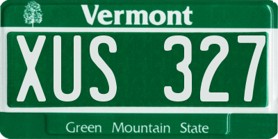 VT license plate XUS327
