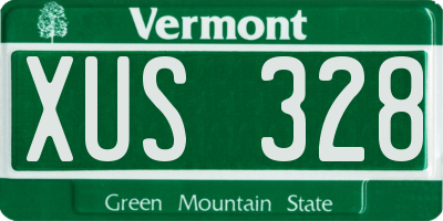 VT license plate XUS328