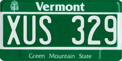 VT license plate XUS329
