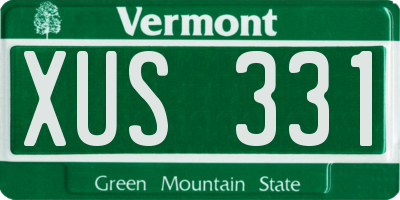 VT license plate XUS331