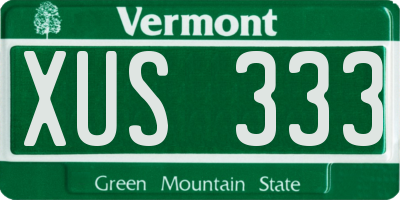 VT license plate XUS333