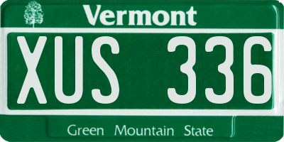 VT license plate XUS336