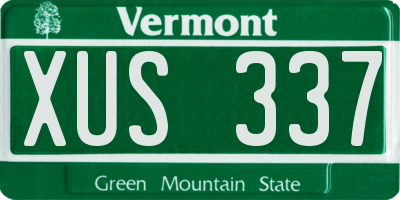 VT license plate XUS337
