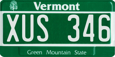 VT license plate XUS346