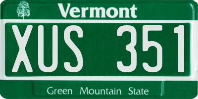 VT license plate XUS351