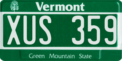VT license plate XUS359