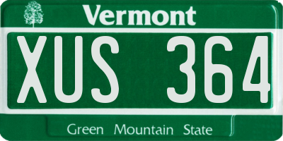 VT license plate XUS364