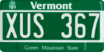 VT license plate XUS367