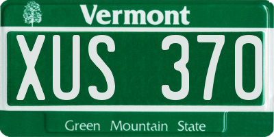 VT license plate XUS370