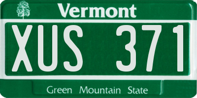VT license plate XUS371