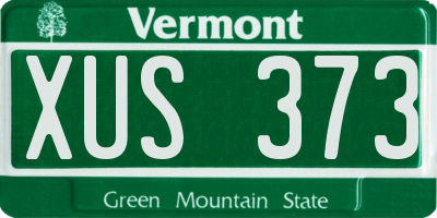VT license plate XUS373