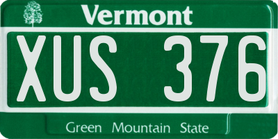 VT license plate XUS376