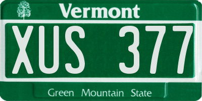 VT license plate XUS377
