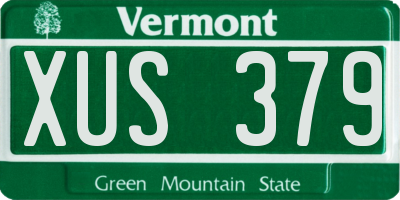 VT license plate XUS379