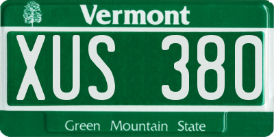 VT license plate XUS380
