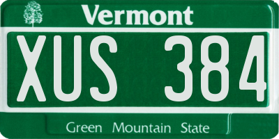 VT license plate XUS384