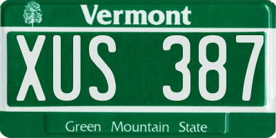 VT license plate XUS387