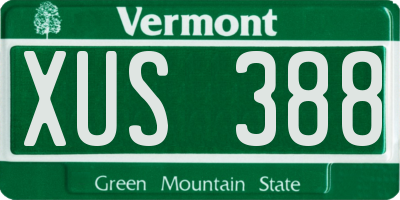 VT license plate XUS388