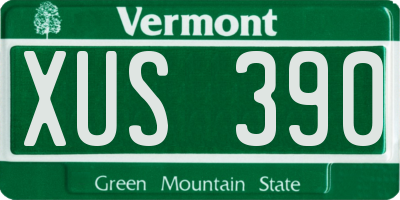 VT license plate XUS390