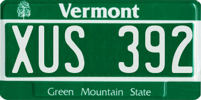 VT license plate XUS392
