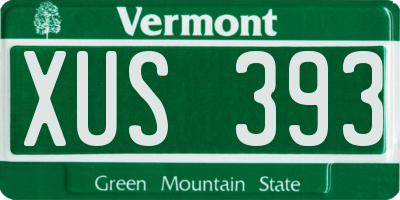 VT license plate XUS393