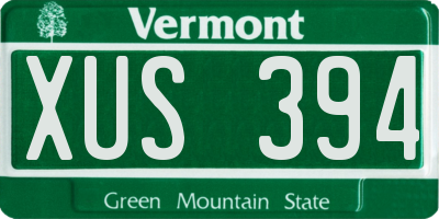 VT license plate XUS394