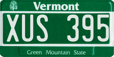 VT license plate XUS395