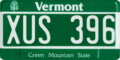 VT license plate XUS396