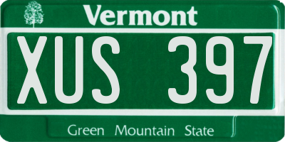 VT license plate XUS397