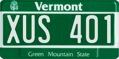 VT license plate XUS401