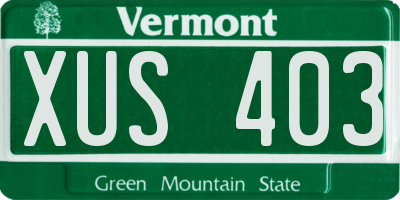VT license plate XUS403