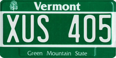 VT license plate XUS405