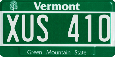 VT license plate XUS410