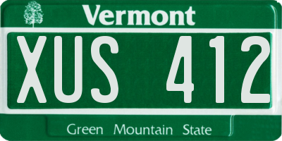 VT license plate XUS412