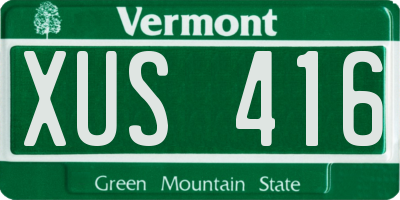 VT license plate XUS416