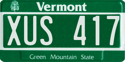 VT license plate XUS417